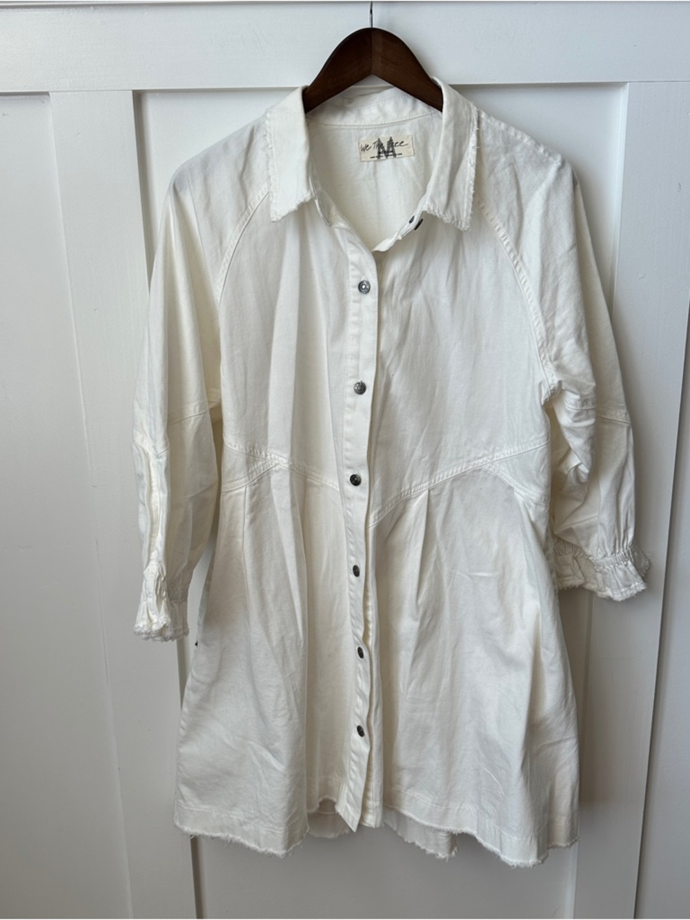 We The Free White Button-Front Shirt